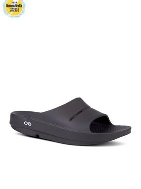 OOFOS Black Unisex Slide Sandal - Open Toe Recovery Slide